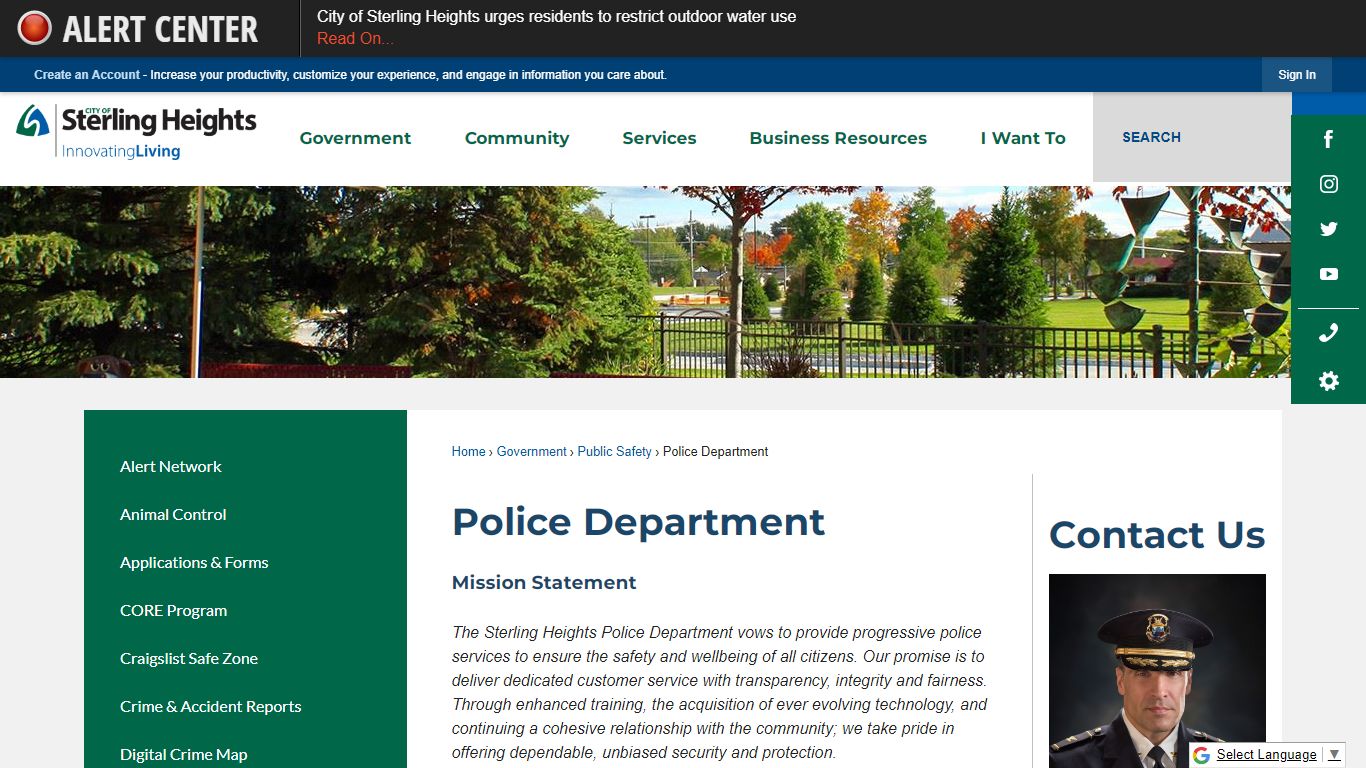 Police Department | Sterling Heights, MI - Official Website